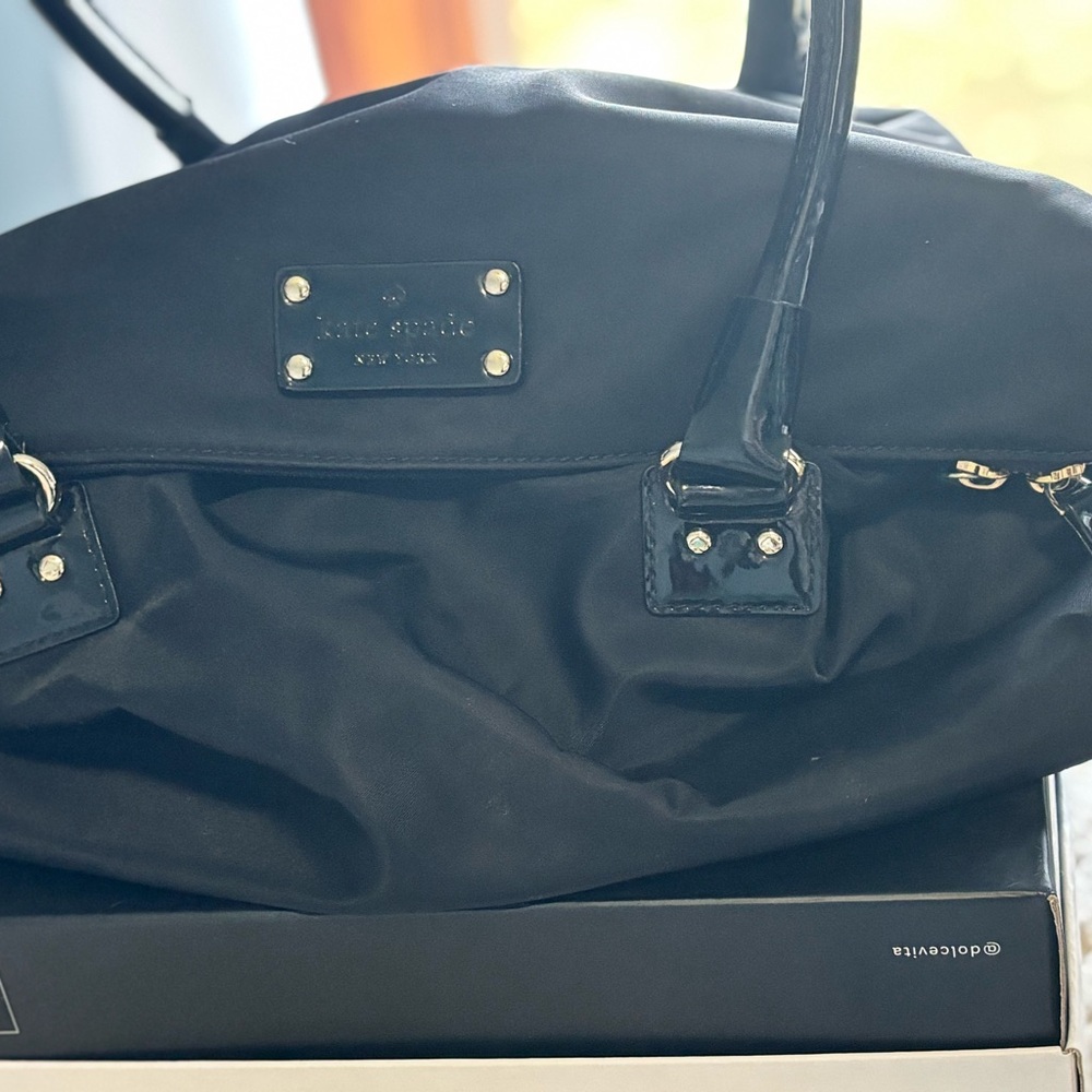 Kate Spade Black Shoulder Bag with Gold Accents